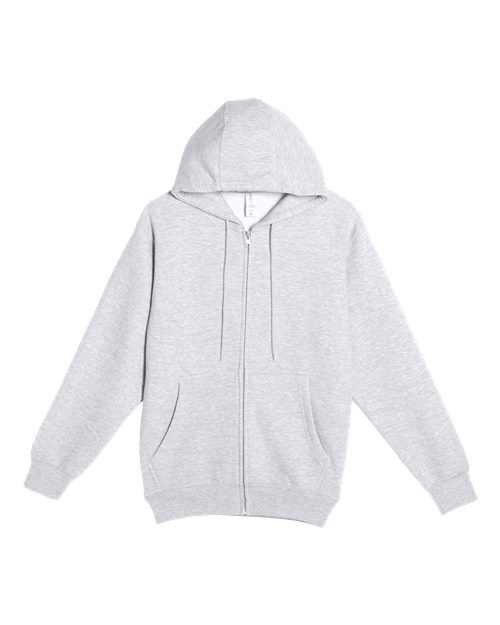 Premium Full-Zip Hooded Sweatshirt - Front - B488C9092 - Heather Grey