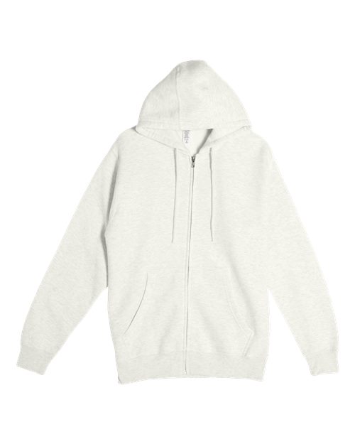 Premium Full-Zip Hooded Sweatshirt - Front - B488C9242 - Oatmeal Heather