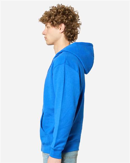 Premium Full-Zip Hooded Sweatshirt - OnModelSide - B488C9752 - Royal