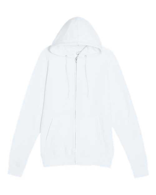 Premium Full-Zip Hooded Sweatshirt - Front - B488C9002 - White