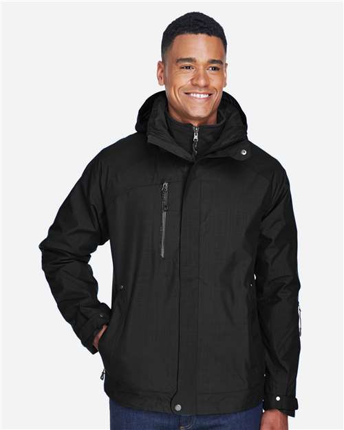 Men's Caprice 3-in-1 Jacket with Soft Shell Liner - OnModelFront - B146D3507 - Black