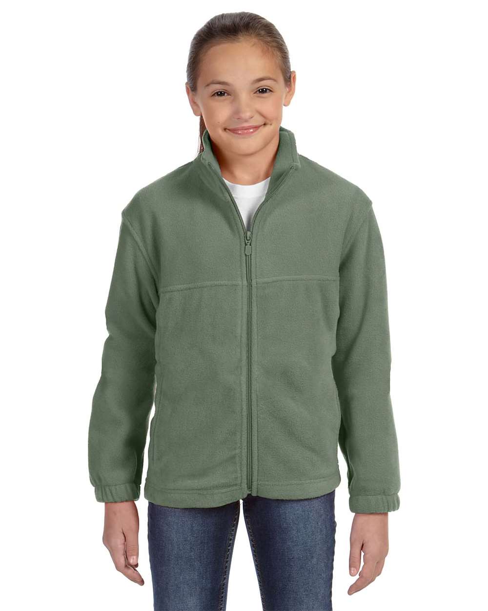 Youth Full-Zip Fleece - OnModelFront - B308B9543 - Dill