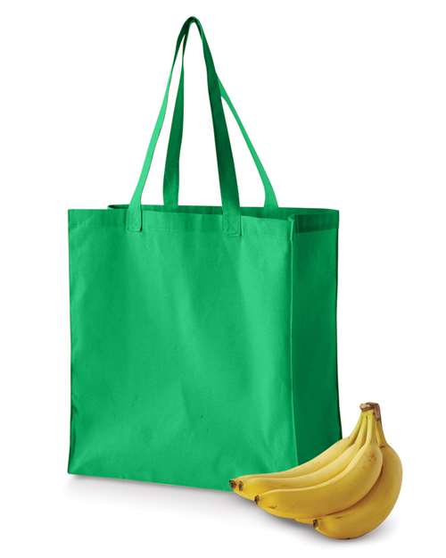 Canvas Grocery Tote - Front - B568E7600 - Kelly Green