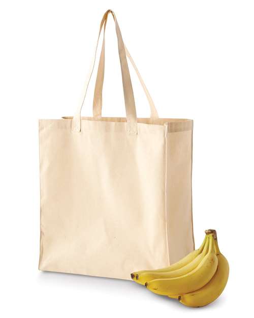 Canvas Grocery Tote - Front - B568E7240 - Natural