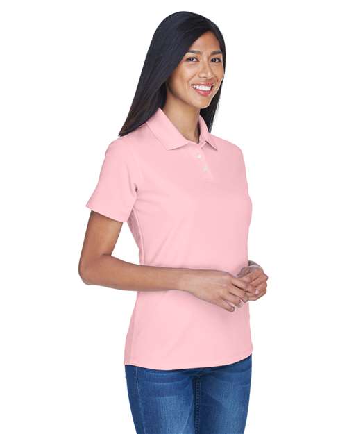 Women's Cool & Dry Stain-Release Performance Polo - OnModelSide - B915E1302 - Pink