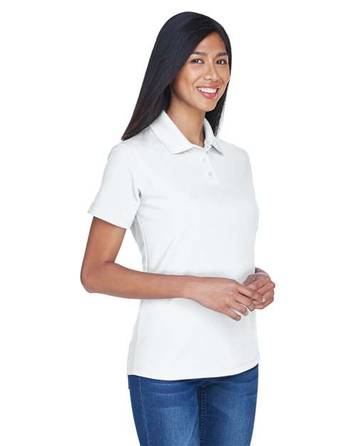 Women's Cool & Dry Stain-Release Performance Polo - OnModelSide - B915E1002 - White