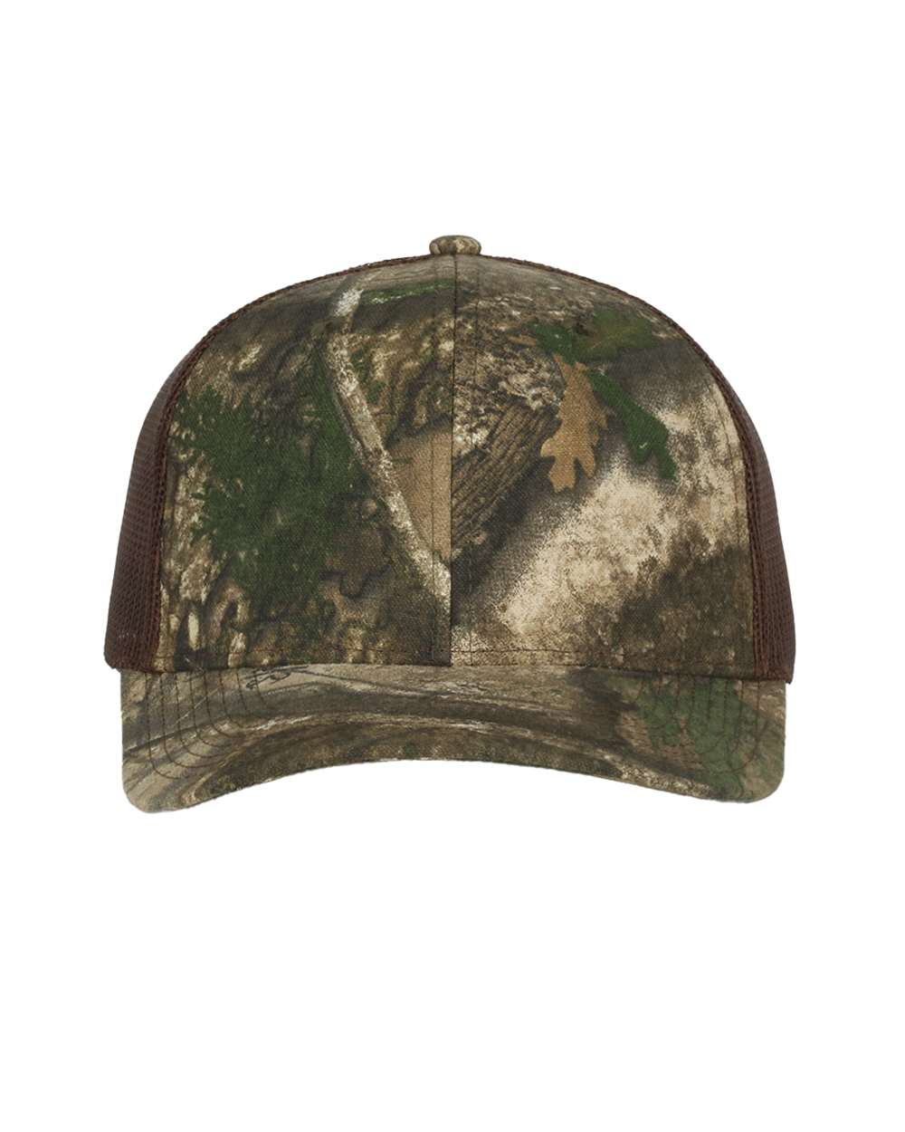 Camo Trucker Mesh Back Cap - Front - B315E5140 - Realtree APX/ Brown