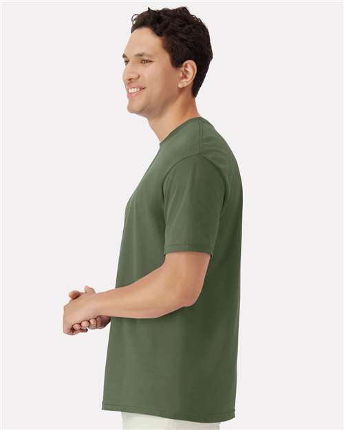 Light Cotton T-Shirt - OnModelSide - B02860322 - Military Green