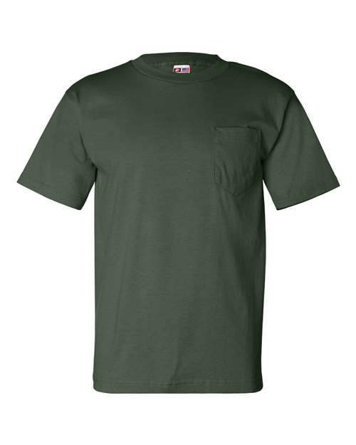 USA-Made Pocket T-Shirt - Front - B04279543 - Forest Green