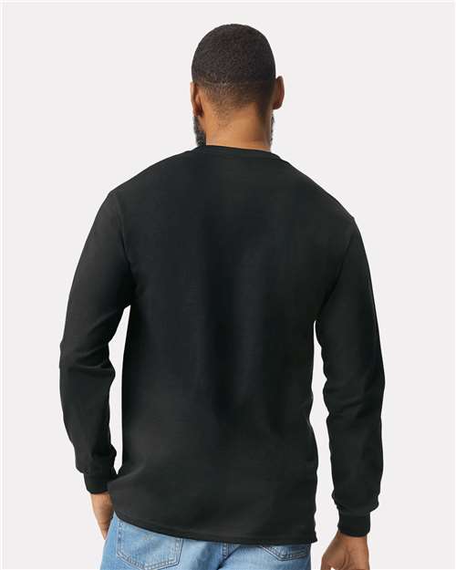 Ultra Cotton® Long Sleeve Pocket T-Shirt - OnModelBack - B05060503 - Black