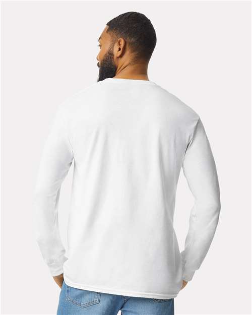 Ultra Cotton® Long Sleeve Pocket T-Shirt - OnModelBack - B05060003 - White