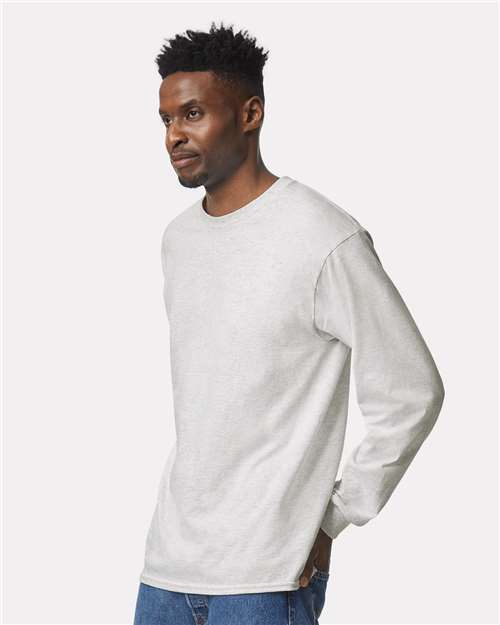 Ultra Cotton® Long Sleeve T-Shirt - OnModelSide - B06060023 - Ash