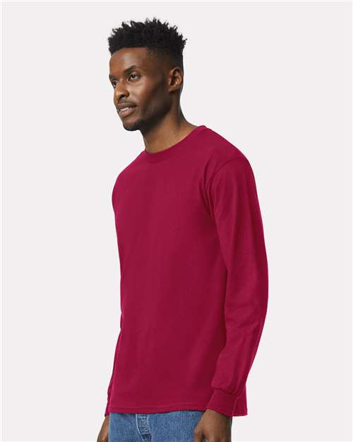 Ultra Cotton® Long Sleeve T-Shirt - OnModelSide - B06060523 - Cardinal Red
