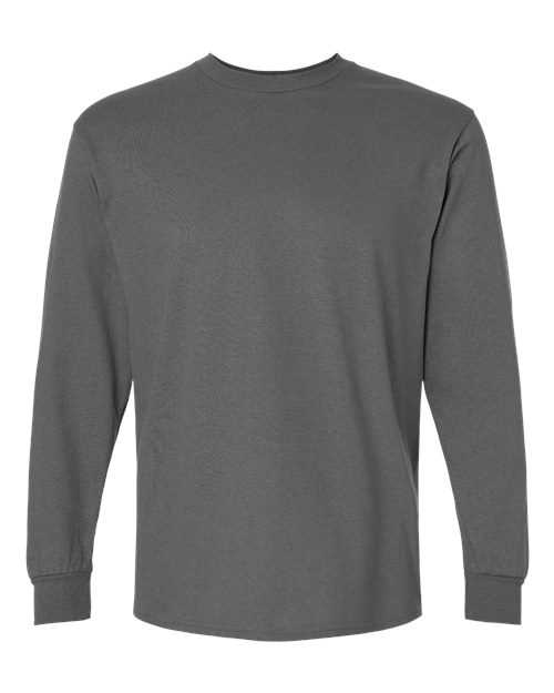 Ultra Cotton® Long Sleeve T-Shirt - Front - B06060093 - Charcoal