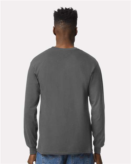 Ultra Cotton® Long Sleeve T-Shirt - OnModelBack - B06060093 - Charcoal