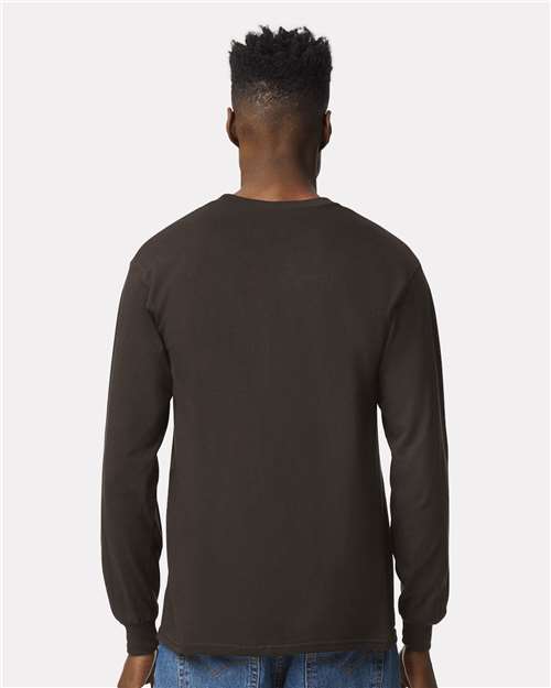 Ultra Cotton® Long Sleeve T-Shirt - OnModelBack - B06060053 - Dark Chocolate