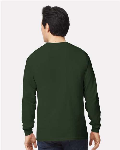 Ultra Cotton® Long Sleeve T-Shirt - OnModelBack - B06060543 - Forest Green