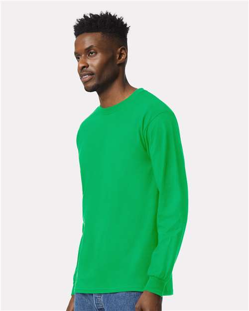 Ultra Cotton® Long Sleeve T-Shirt - OnModelSide - B06060203 - Irish Green