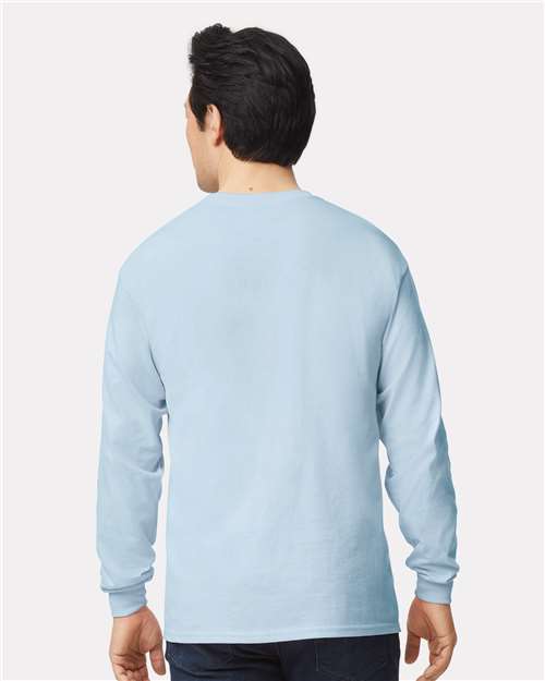 Ultra Cotton® Long Sleeve T-Shirt - OnModelBack - B06060253 - Light Blue