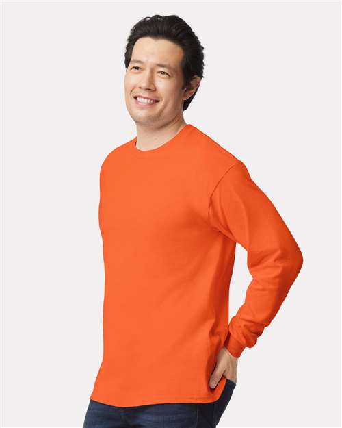 Ultra Cotton® Long Sleeve T-Shirt - OnModelSide - B06060663 - Orange
