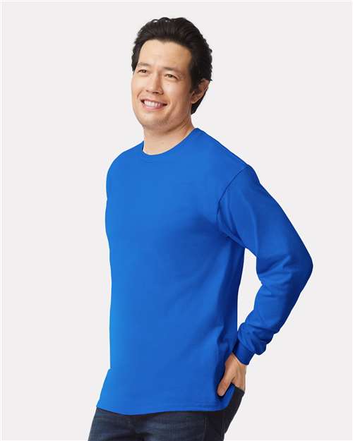 Ultra Cotton® Long Sleeve T-Shirt - OnModelSide - B06060753 - Royal