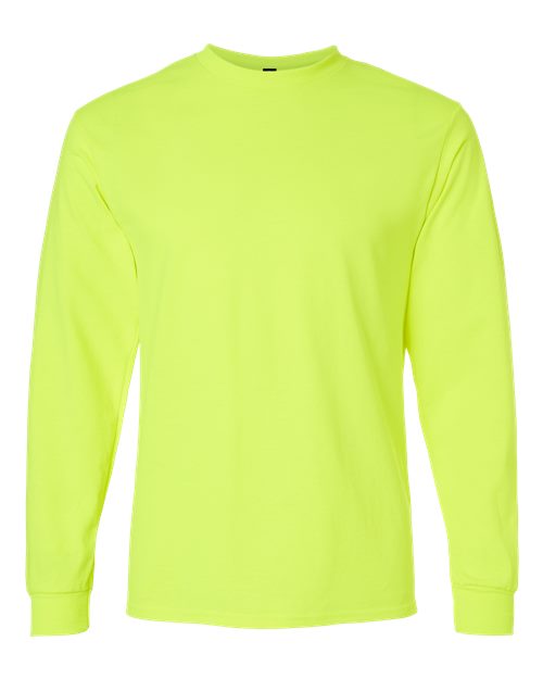 Ultra Cotton® Long Sleeve T-Shirt - Front - B06060163 - Safety Green