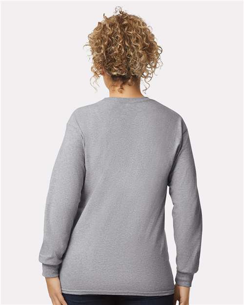 Ultra Cotton® Long Sleeve T-Shirt - OnModelBack - B06060583 - Sport Grey