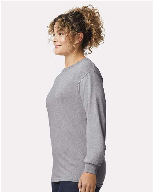 Ultra Cotton® Long Sleeve T-Shirt - OnModelSide - B06060583 - Sport Grey