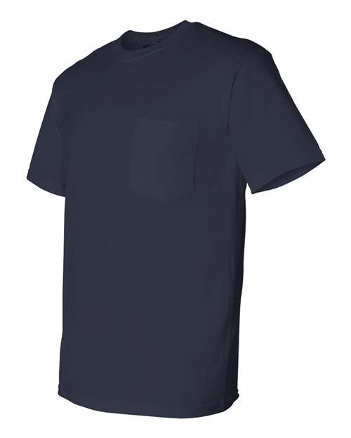 DryBlend® Pocket T-Shirt - Side - B07260653 - Navy
