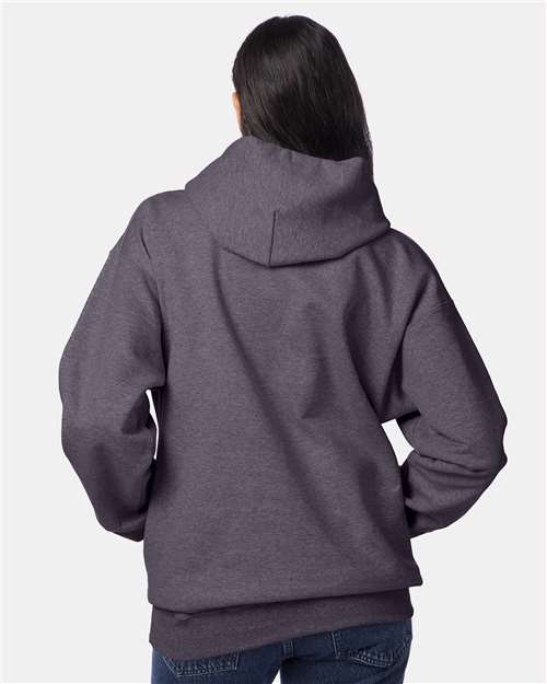 Ultimate Cotton® Hooded Sweatshirt - OnModelBack - B22200093 - Charcoal Heather