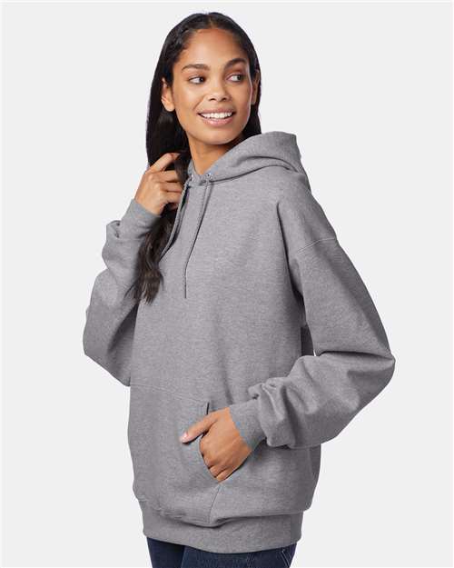 Ultimate Cotton® Hooded Sweatshirt - OnModelSide - B22200133 - Oxford Grey