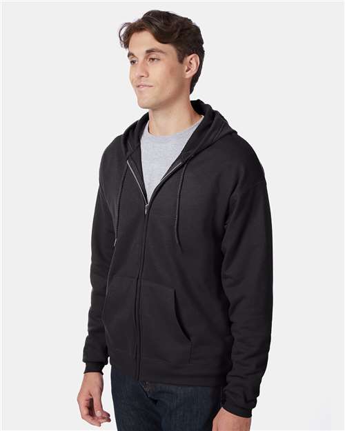 Ecosmart® Full-Zip Hooded Sweatshirt - OnModelSide - B22400503 - Black