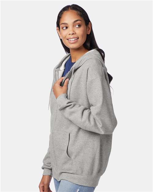 Ecosmart® Full-Zip Hooded Sweatshirt - OnModelSide - B22400583 - Light Steel