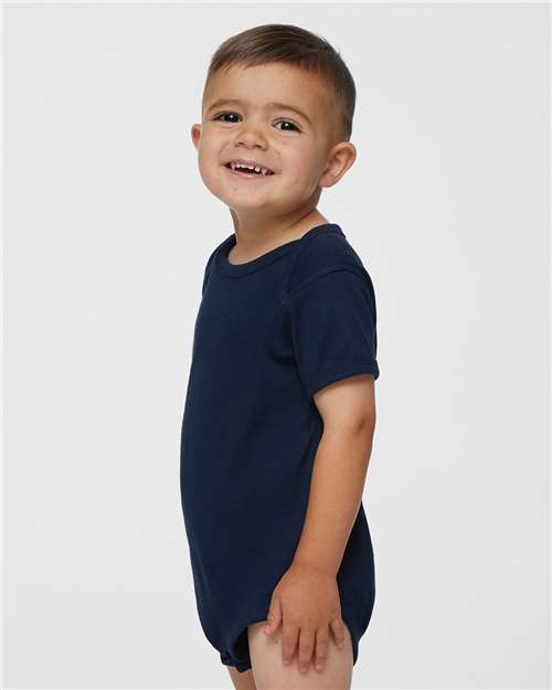 Infant Baby Rib Bodysuit - OnModelSide - B30238651 - Navy
