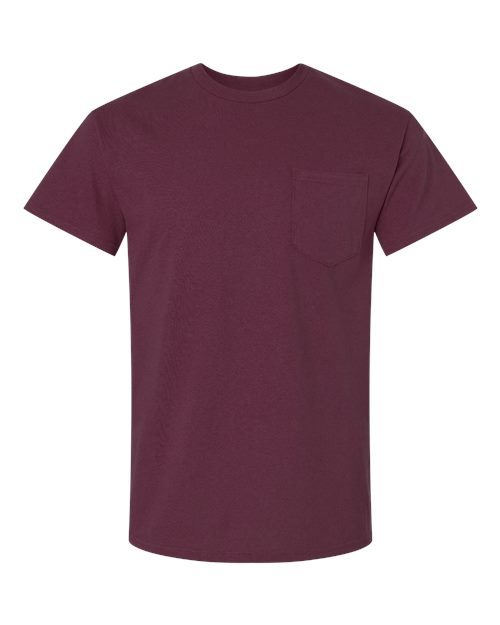 Ultra Cotton® Pocket T-Shirt - Front - B07060533 - Maroon