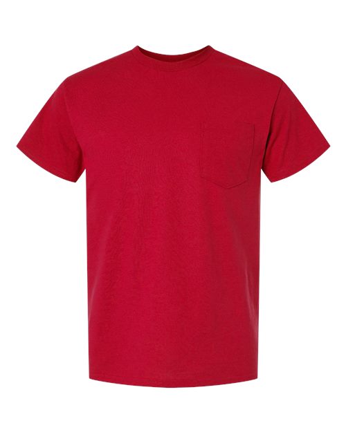 DryBlend® Pocket T-Shirt - Front - B07260703 - Red