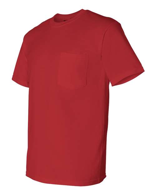 DryBlend® Pocket T-Shirt - Side - B07260703 - Red