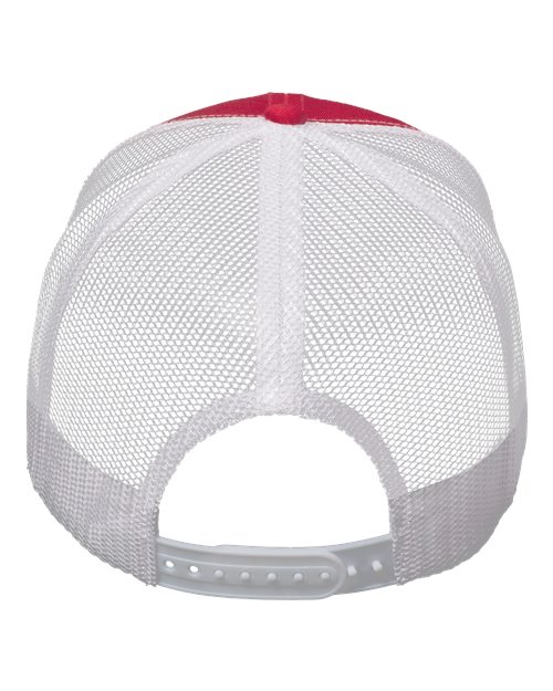 Mesh-Back Twill Trucker Cap - Back - B24995010 - Red/ White