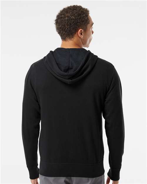 Lightweight Full-Zip Hooded Sweatshirt - OnModelBack - B81076502 - Black