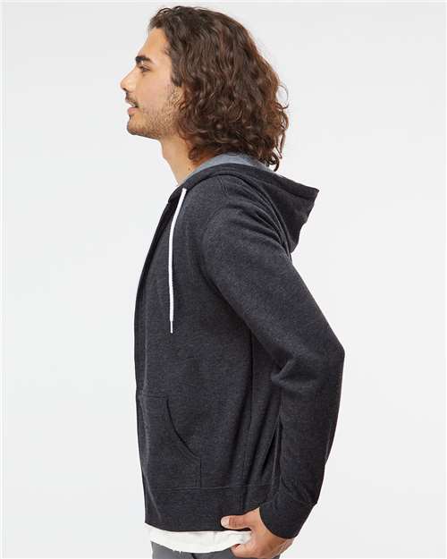 Lightweight Full-Zip Hooded Sweatshirt - OnModelSide - B81076092 - Charcoal Heather