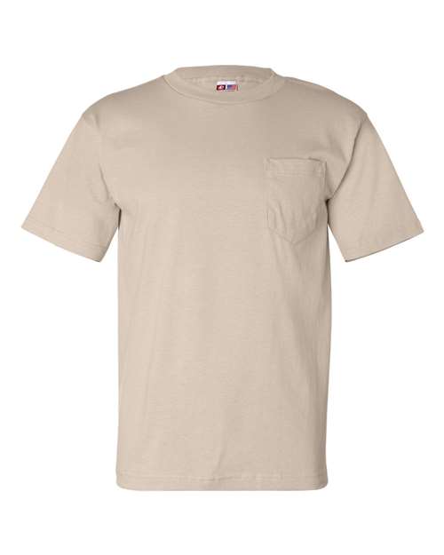 USA-Made Pocket T-Shirt - Front - B04279833 - Sand