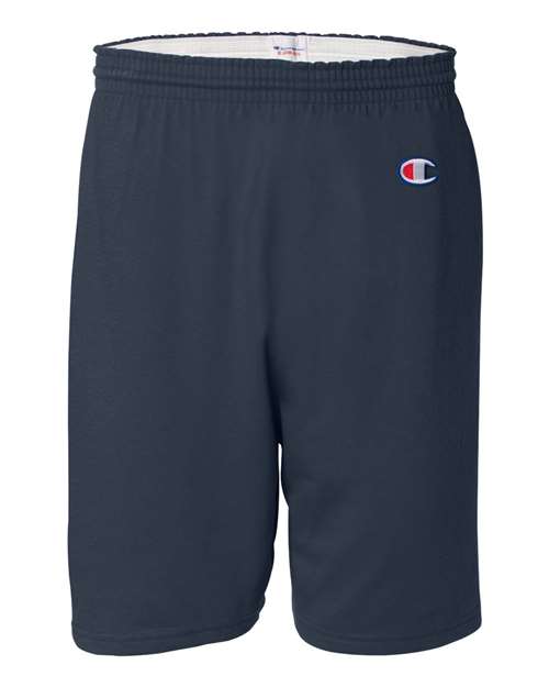 Cotton Gym Shorts - Front - B07484653 - Navy