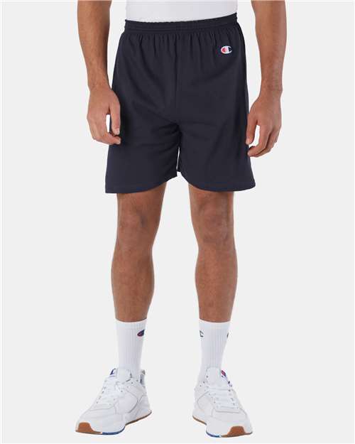 Cotton Gym Shorts - OnModelFront - B07484653 - Navy