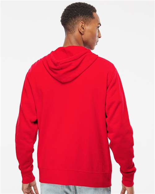 Lightweight Full-Zip Hooded Sweatshirt - OnModelBack - B81076703 - Red