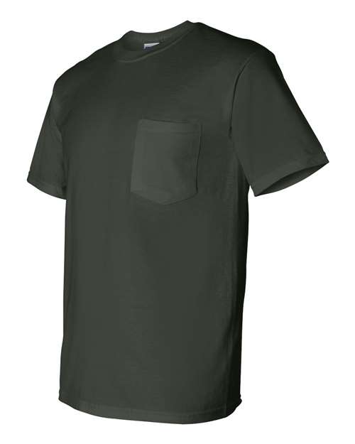 DryBlend® Pocket T-Shirt - Side - B07260543 - Forest Green