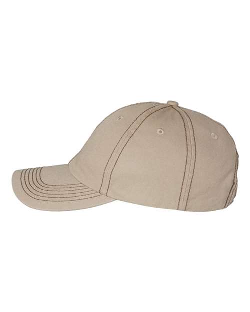 Bio-Washed Classic Dad Hat - DirectSide - B28295780 - Khaki/ Brown Stitch