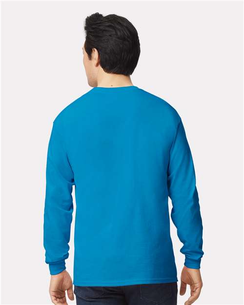 Ultra Cotton® Long Sleeve T-Shirt - OnModelBack - B06060763 - Sapphire