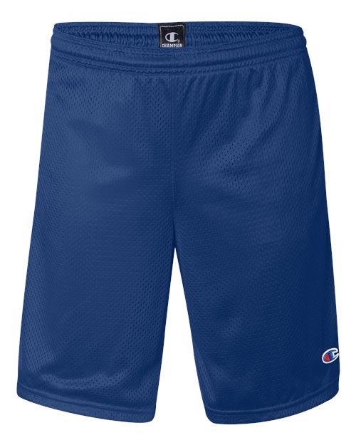 Polyester Mesh 9" Shorts with Pockets - Front - B09084753 - Athletic Royal