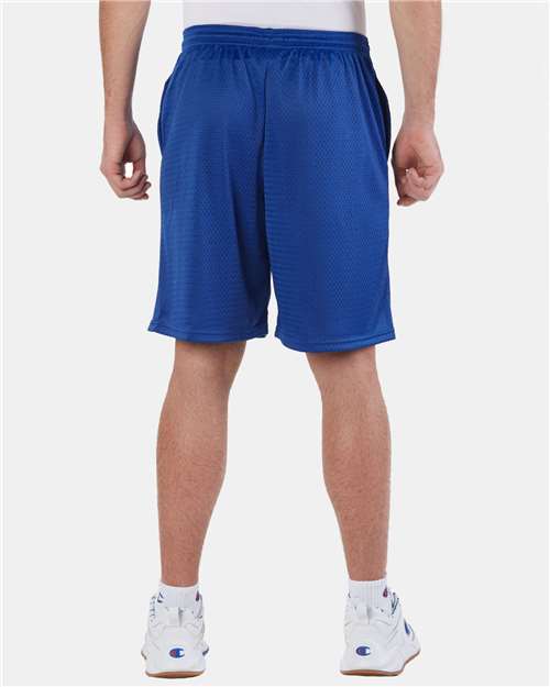 Polyester Mesh 9" Shorts with Pockets - OnModelBack - B09084753 - Athletic Royal