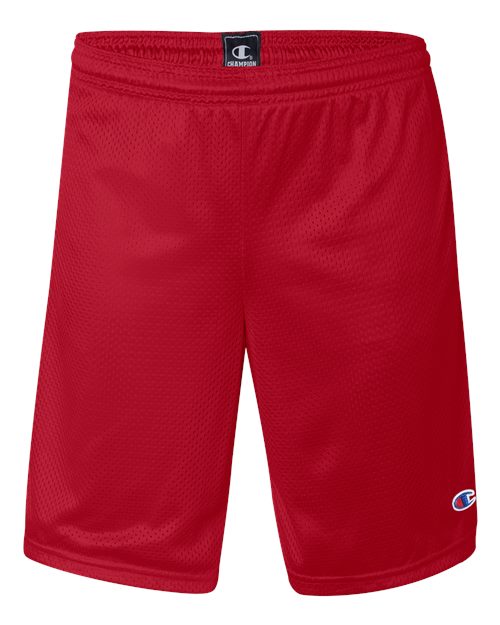 Polyester Mesh 9" Shorts with Pockets - Front - B09084703 - Scarlet